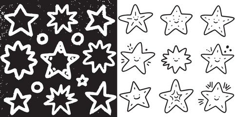 Two white star pattern graphics are displayed