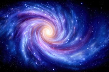 Fototapeta premium Vibrant swirling galaxy with stars in a cosmic backdrop.
