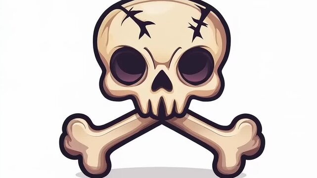 Cartoon Skull and Crossbones Illustration for Pirate Themes and Graphic Art