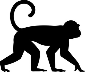 Monkey silhouette and line art vector EPS 