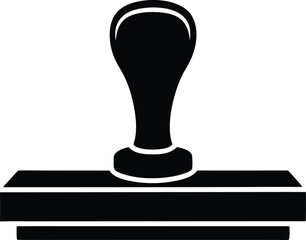 A simple, black rubber stamp suggests authority and approval on a transparent background