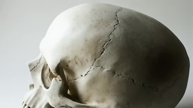 Anatomical Study: Still Life of a Human Skull for Medical or Educational Purposes