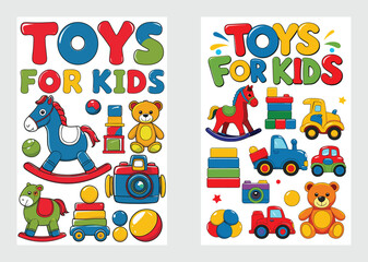 Fototapeta premium Colorful Toys Vector Illustration For Children Designs And Patterns