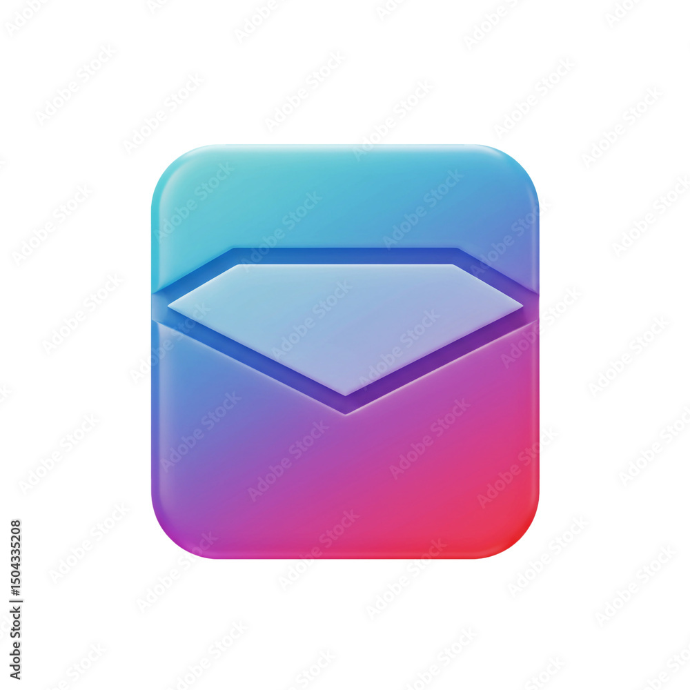 Poster modern gradient icon illustration: a geometric design with smooth color transitions for digital inte