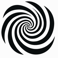 Obraz premium Abstract hypnotic spiral illusion optical art pattern background vortex swirl black white design graphic element silhouette