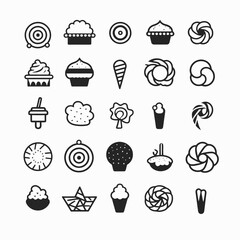 Cupcake dessert sweets candy food bakery cake icecream lollipop treat confectionery delicious assortment silhouette