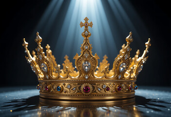 Majestic Gold Crown Royalty, Power, and Heritage in Regal Splendor