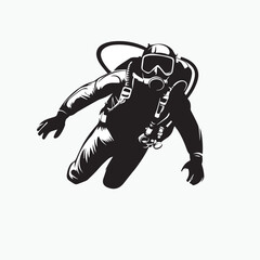 vector illustration of a diver
