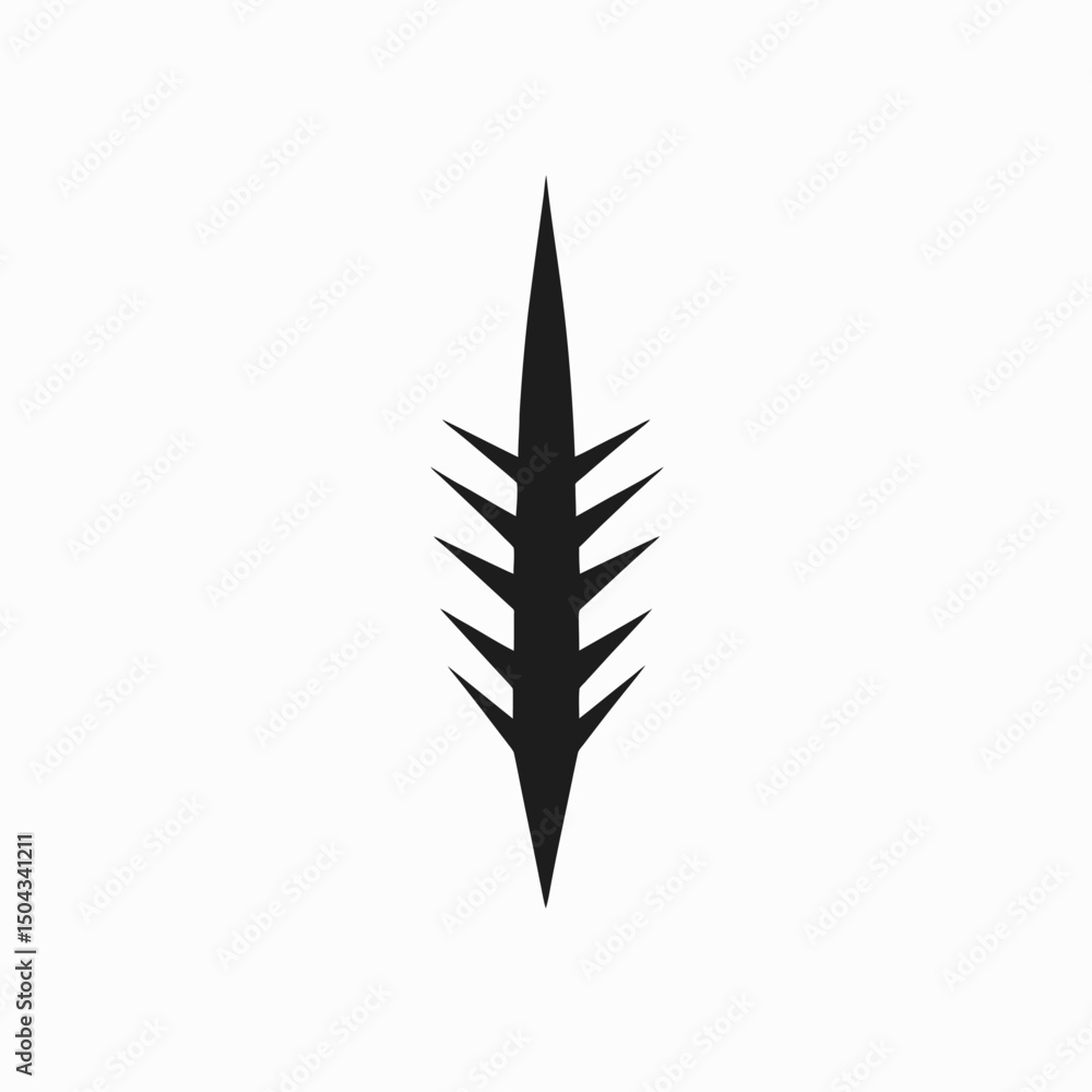 Poster abstract dark spike thorn sharp black design element vector illustration isolated on white backgroun