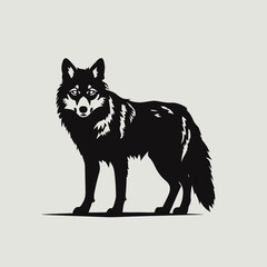 Wolf illustration black wolf vector wildlife animal predator canine mammal forest nature design graphic art silhouette
