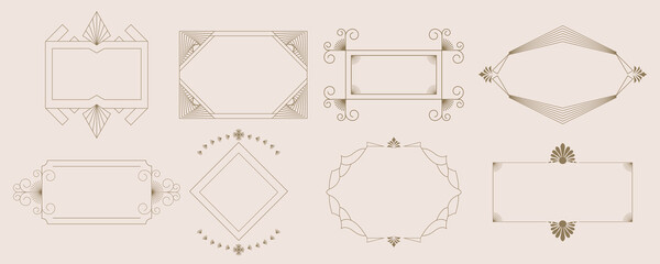 Vintage deco frame and border. Abstract decoration element object