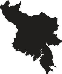 Bangladesh black map silhouette vector style with white background