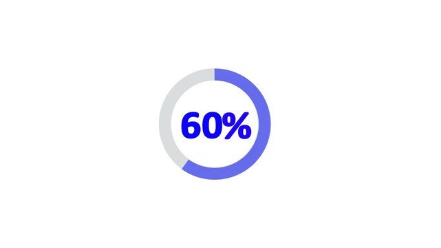  animated pie chart 61%  animation on white background &ndash; half circle segment animation, minimal circular info graphic, percentage data visualization, modern graph design....,