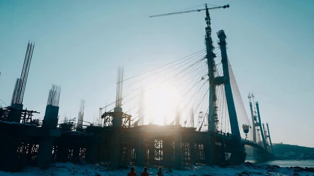 Construction of a cable-stayed bridge