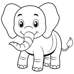 Fototapeta premium Baby elephants for coloring pages