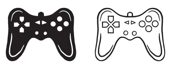 Game console icon sign symbol vector illustration. Video game controller silhouette, game pad flat icon for apps and websites. Joystick buttons icon. Entertainment equipment wireless technology 