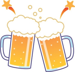 ジョッキに入った生ビールのイラスト