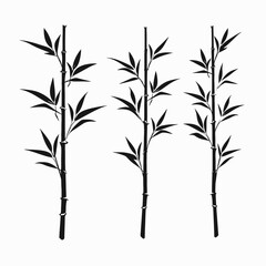 Obraz premium Bamboo illustration zen design asian plant oriental nature japanese garden chinese forest foliage art vector