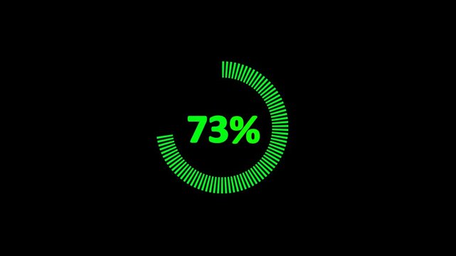 animated 75% pie chart video on white background &ndash; half circle segment animation, minimal circular info graphic, percentage data visualization, modern graph design.