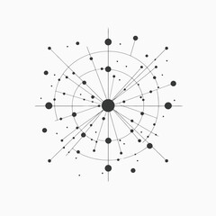 Abstract circles lines dots connection network technology background vector illustration design art graphic concept