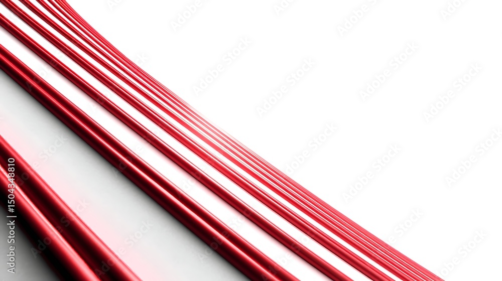 Fototapete simple thin red lines placed on a clean white background, leaving a large area of empty space, creat