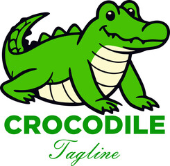 Vector of crocodile logo design illustration. Wild Animals. Reptile. Easy editable layered vector illustration