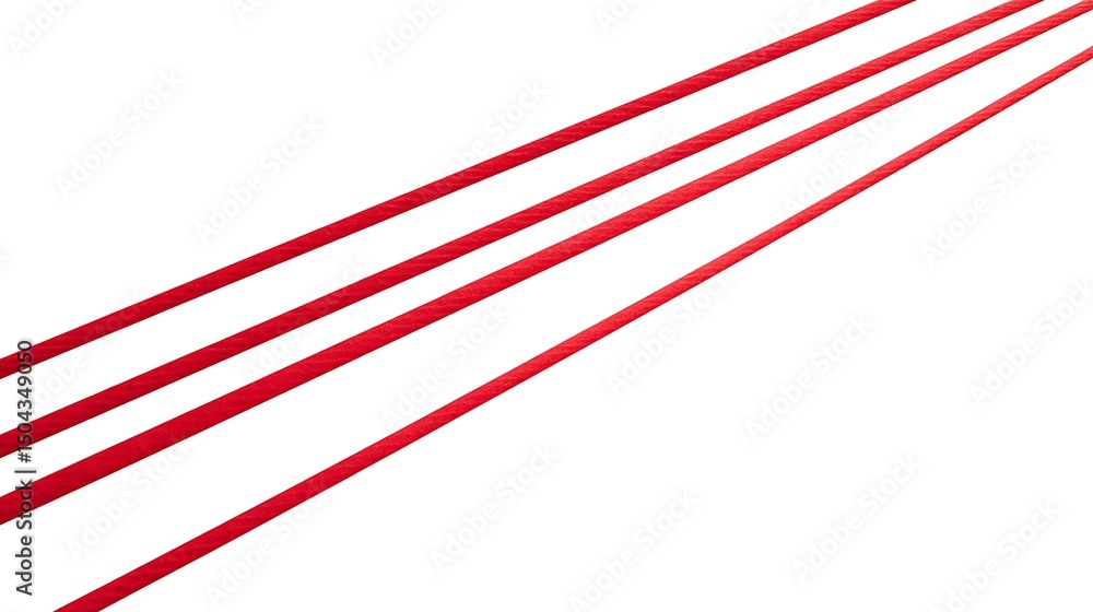 Fototapete simple thin red lines placed on a clean white background, leaving a large area of empty space, creat