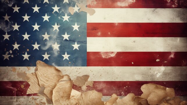 Bandiera Americana Distrutta, Texture Vintage