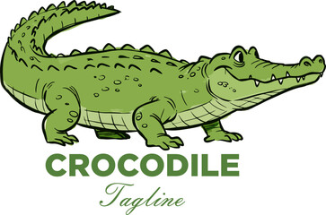 Vector of crocodile logo design illustration. Wild Animals. Reptile. Easy editable layered vector illustration