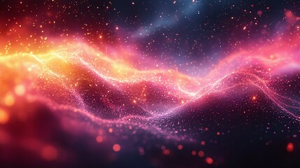 A vibrant abstract background featuring swirling patterns of colorful light, creating a sense of depth and movement, ideal for technology or artistic themes.