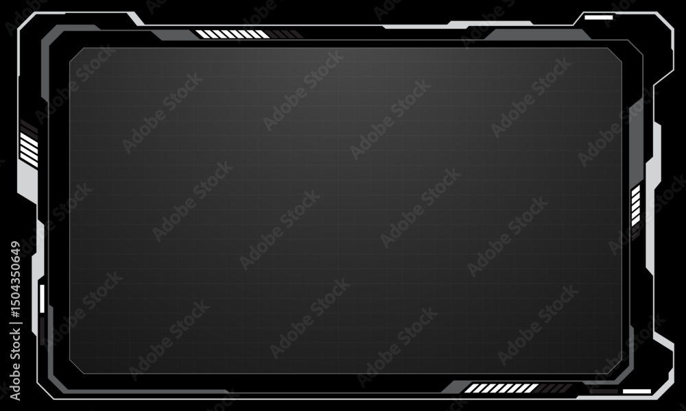 Poster hud frames white grey user interface elements design modern technology futuristic control panel scre