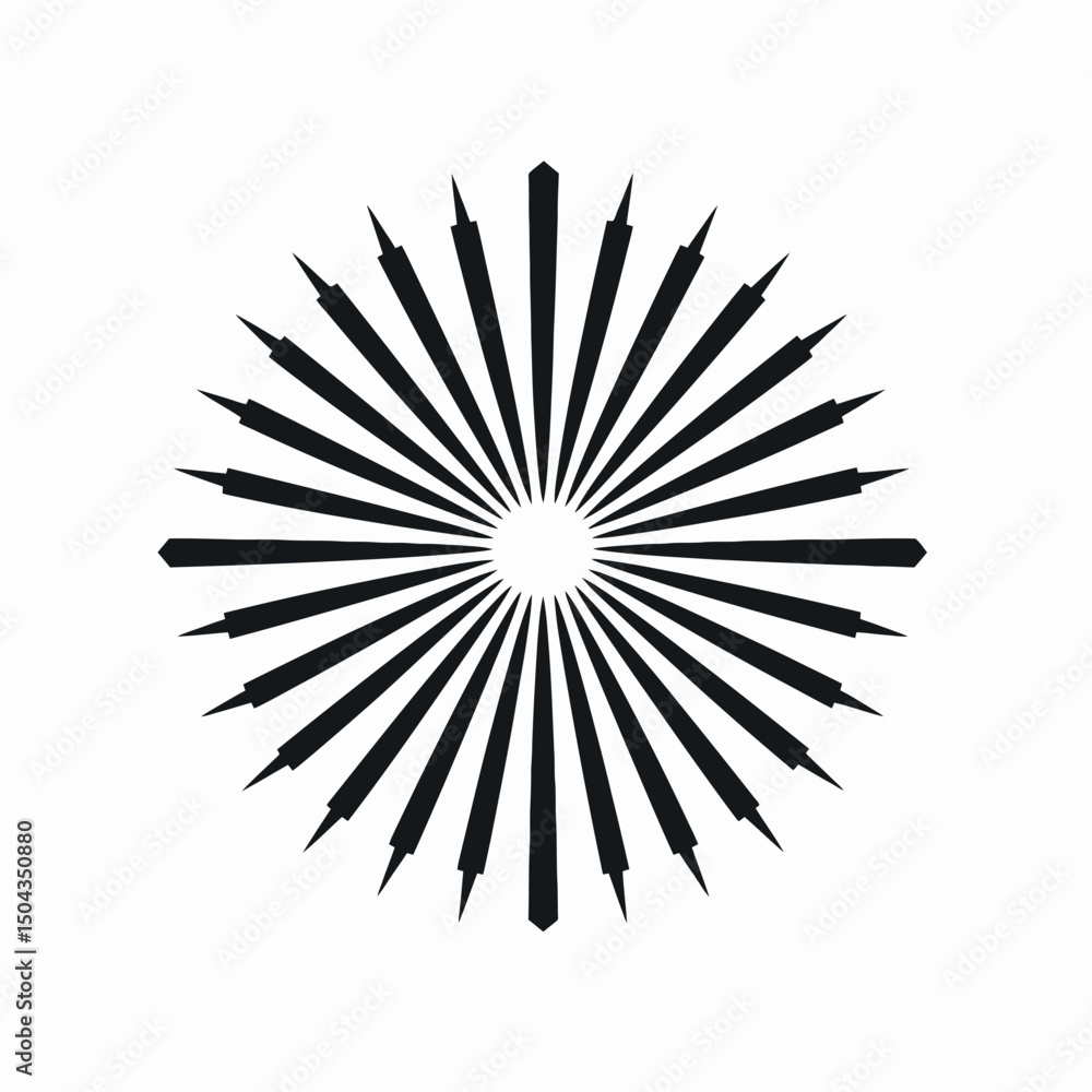 Aufkleber black rays burst abstract sunburst starburst vector graphic illustration design element background a