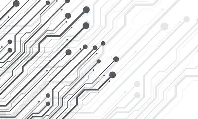 Abstract technology Black lines circuit cyber pattern on white background vector