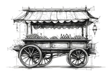 vector illustration image of angkringan cart