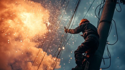 Nighttime electrical fault repair