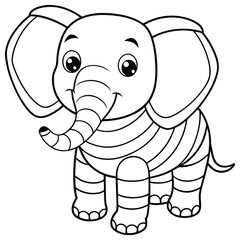 Fototapeta premium Baby elephants for coloring pages