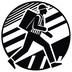 Delivery Worker Icon Fast and Reliable Courier Service Illustration