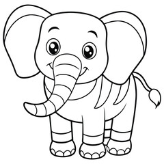 Obraz premium Baby elephants for coloring pages