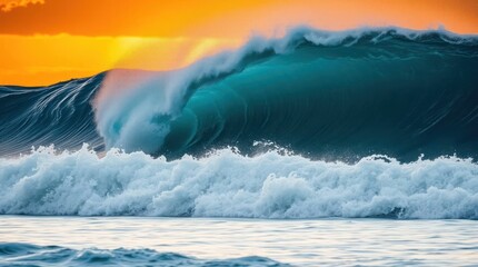 Fototapeta premium Majestic wave crests under radiant skies