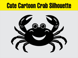 Cute Cartoon Crab Silhouette Clip-art for Kids