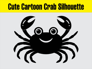 Cute Cartoon Crab Silhouette Clip-art for Kids