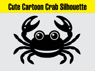 Cute Cartoon Crab Silhouette Clip-art for Kids