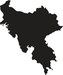 Bangladesh black map silhouette vector style with white background