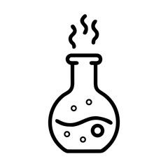 glass flask with a liquid