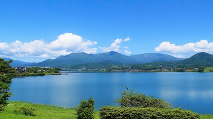 Obraz premium lake and mountains