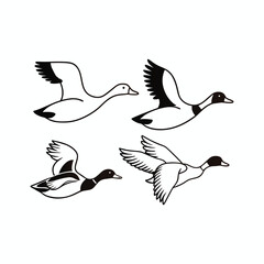 Umbrella Vector Silhouette Illustration Set on White Background