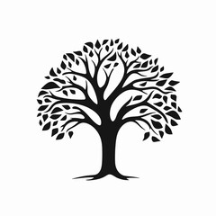Fototapeta premium Tree vector silhouette nature plant forest graphic symbol icon design element illustration art black