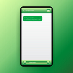 Green AI Chat Assistant Mobile UI Design