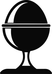 Egg In Eggcup Silhouette Vector Illustration 