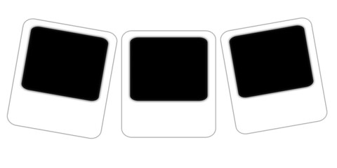 Blank Polaroid Photo Frames on Black Background – Isolated Template Mockup